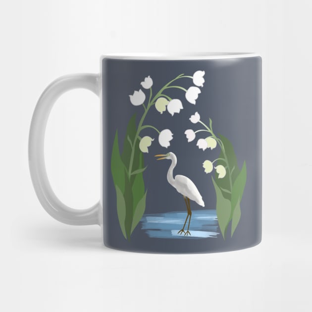 Lilies and Egret by CTstudio